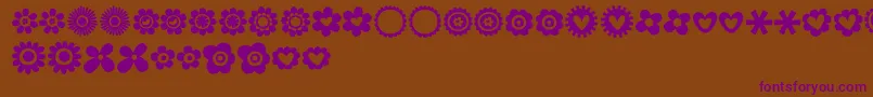 MTF100Dings Font – Purple Fonts on Brown Background