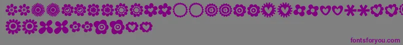 MTF100Dings Font – Purple Fonts on Gray Background