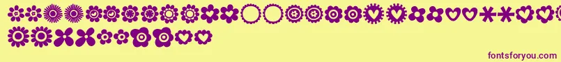 MTF100Dings Font – Purple Fonts on Yellow Background