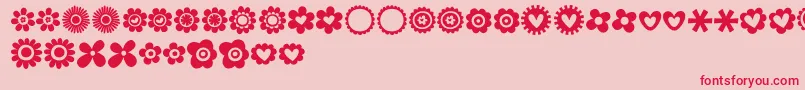fuente MTF100Dings – Fuentes Rojas Sobre Fondo Rosa