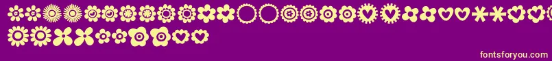 MTF100Dings Font – Yellow Fonts on Purple Background