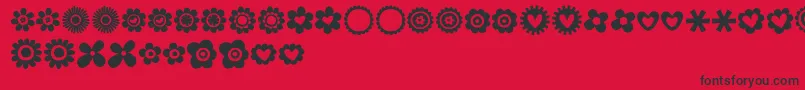 Fonte MTF100Dings – fontes pretas em um fundo vermelho
