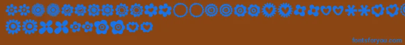 MTF100Dings Font – Blue Fonts on Brown Background