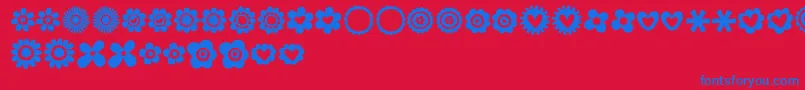 MTF100Dings Font – Blue Fonts on Red Background