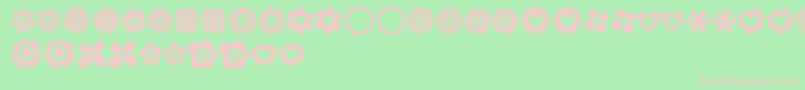 MTF100Dings Font – Pink Fonts on Green Background