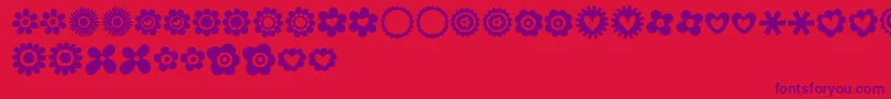 Police MTF100Dings – polices violettes sur fond rouge