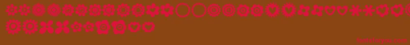 MTF100Dings Font – Red Fonts on Brown Background