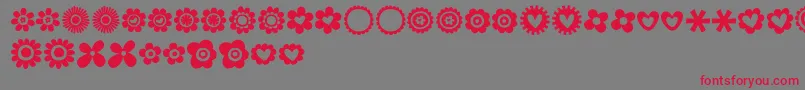 MTF100Dings Font – Red Fonts on Gray Background