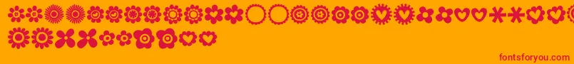 MTF100Dings Font – Red Fonts on Orange Background