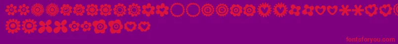 MTF100Dings Font – Red Fonts on Purple Background