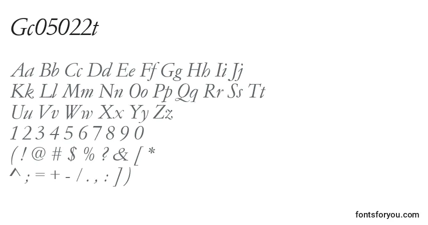 Schriftart Gc05022t – Alphabet, Zahlen, spezielle Symbole