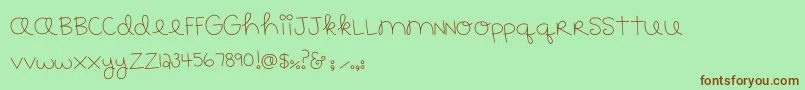 MTF183 Font – Brown Fonts on Green Background