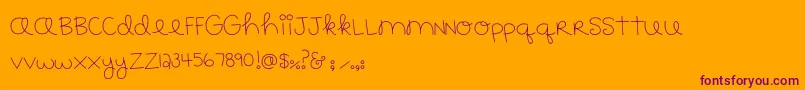 MTF183-Schriftart – Violette Schriften auf orangefarbenem Hintergrund