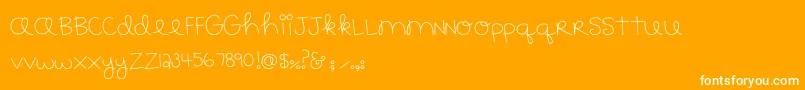 MTF183-Schriftart – Weiße Schriften auf orangefarbenem Hintergrund