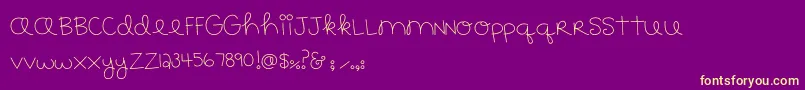 MTF183-Schriftart – Gelbe Schriften auf violettem Hintergrund