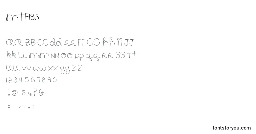 Schriftart MTF183 (135061) – Alphabet, Zahlen, spezielle Symbole