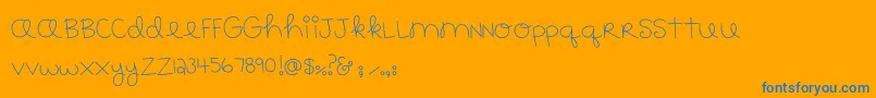 MTF183-Schriftart – Blaue Schriften auf orangefarbenem Hintergrund