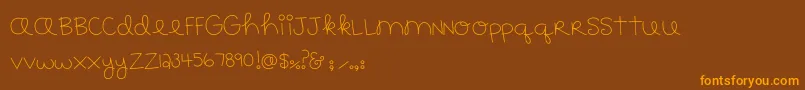 MTF183-Schriftart – Orangefarbene Schriften auf braunem Hintergrund