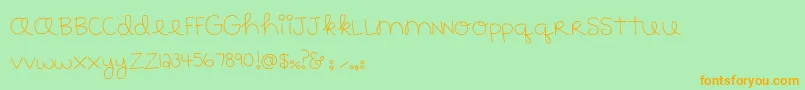 MTF183 Font – Orange Fonts on Green Background