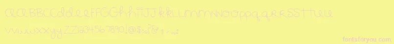 MTF183 Font – Pink Fonts on Yellow Background