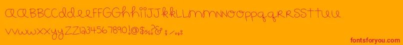 MTF183-Schriftart – Rote Schriften auf orangefarbenem Hintergrund