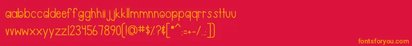 MTFBeMine Font – Orange Fonts on Red Background