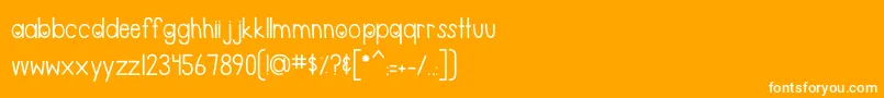 MTFBeMine-Schriftart – Weiße Schriften auf orangefarbenem Hintergrund