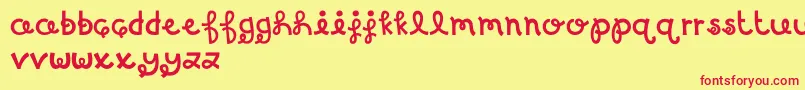 フォントMTFBirthdayBash – 赤い文字の黄色い背景