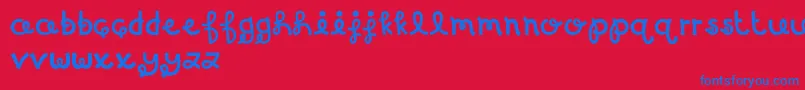 MTFBirthdayBash Font – Blue Fonts on Red Background