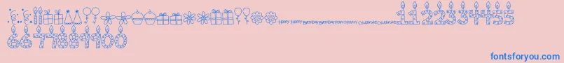 fuente MTFBirthdayBashDoodles – Fuentes Azules Sobre Fondo Rosa