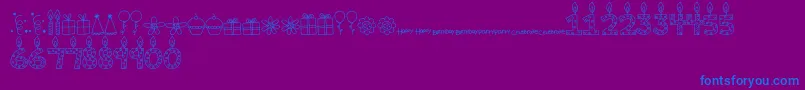 fuente MTFBirthdayBashDoodles – Fuentes Azules Sobre Fondo Morado