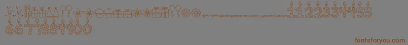 MTFBirthdayBashDoodles-Schriftart – Braune Schriften auf grauem Hintergrund