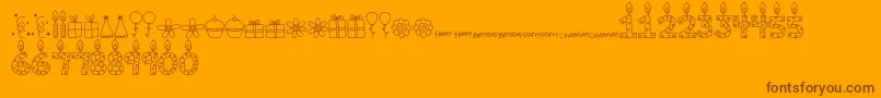 MTFBirthdayBashDoodles Font – Brown Fonts on Orange Background