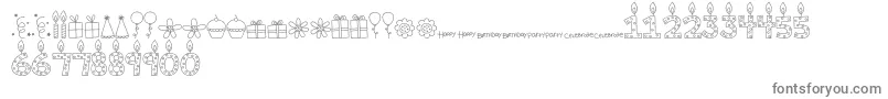 MTFBirthdayBashDoodles Font – Gray Fonts on White Background