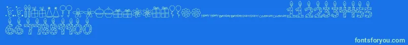 MTFBirthdayBashDoodles Font – Green Fonts on Blue Background