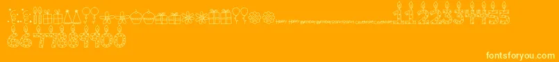 MTFBirthdayBashDoodles Font – Yellow Fonts on Orange Background