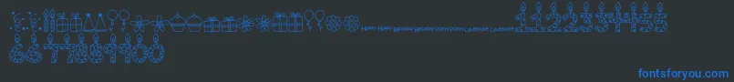 MTFBirthdayBashDoodles Font – Blue Fonts on Black Background