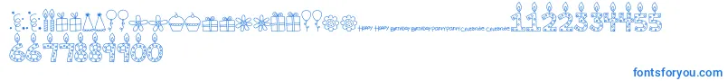 MTFBirthdayBashDoodles Font – Blue Fonts on White Background