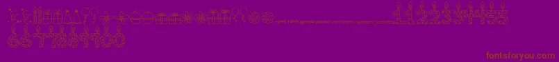 MTFBirthdayBashDoodles-Schriftart – Braune Schriften auf violettem Hintergrund