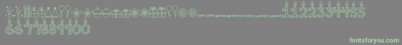 MTFBirthdayBashDoodles Font – Green Fonts on Gray Background