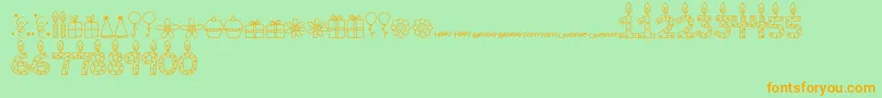 MTFBirthdayBashDoodles Font – Orange Fonts on Green Background