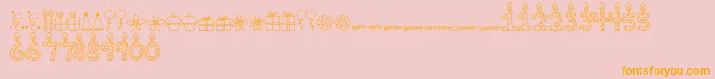 Fonte MTFBirthdayBashDoodles – fontes laranjas em um fundo rosa