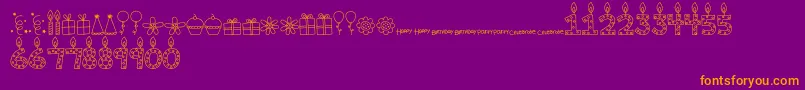 MTFBirthdayBashDoodles Font – Orange Fonts on Purple Background