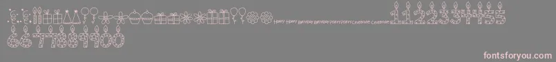 MTFBirthdayBashDoodles-Schriftart – Rosa Schriften auf grauem Hintergrund