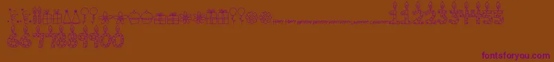 MTFBirthdayBashDoodles Font – Purple Fonts on Brown Background