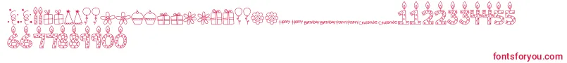 MTFBirthdayBashDoodles Font – Red Fonts on White Background