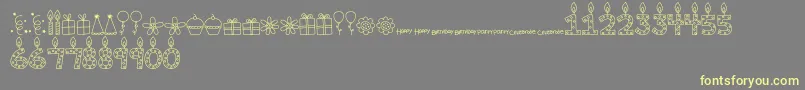 MTFBirthdayBashDoodles Font – Yellow Fonts on Gray Background