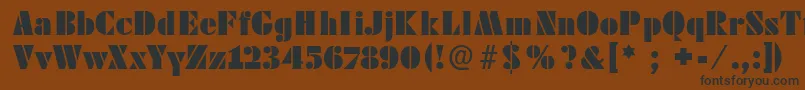 Fonte Futstencilserif – fontes pretas em um fundo marrom