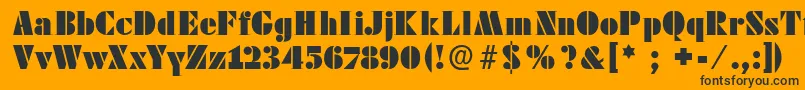 Futstencilserif Font – Black Fonts on Orange Background