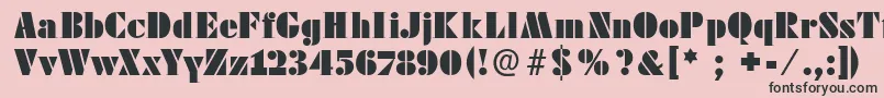 Futstencilserif Font – Black Fonts on Pink Background